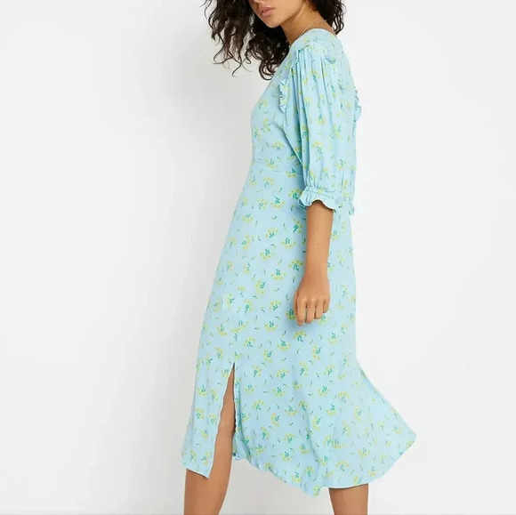 Faithfull The Brand Jea Marie Puff Sleeve Feminine Midi Sundress Dress Sz Small - Picture 4 of 16